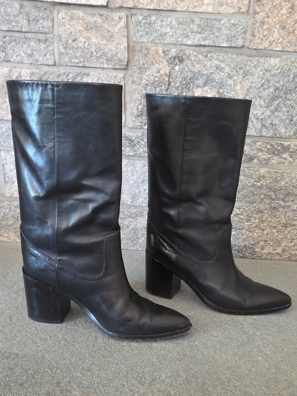 Frye Womens Black Mid Calf Boots